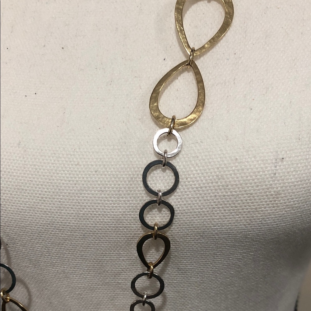 Stella & Dot Eternity Gold and Silver Teardrop Necklace - Picture 2 of 6